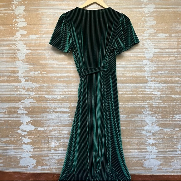 Baltic Born Andi Ribbed Dress Green Bridesmaid Wedding Formal Womens S - Picture 5 of 7